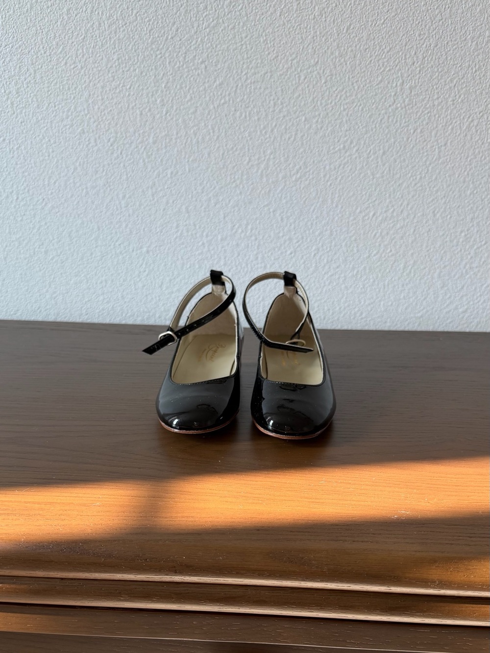 Bonpoint Black Patent Mary Jane Heels with Ankle Strap